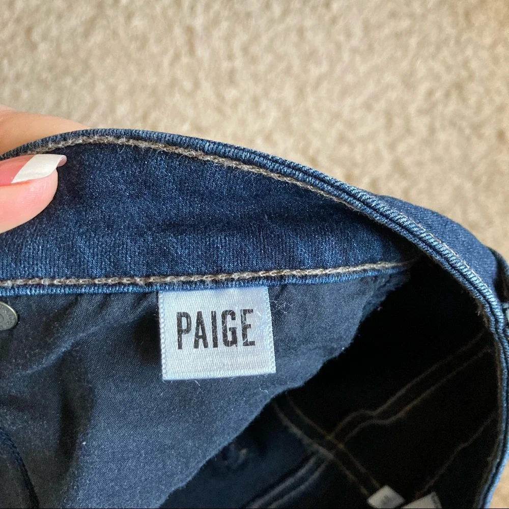 PAIGE Skyline Skinny Mona Dark Wash Mid Rise Blue Jeans Size 27 in EUC_9